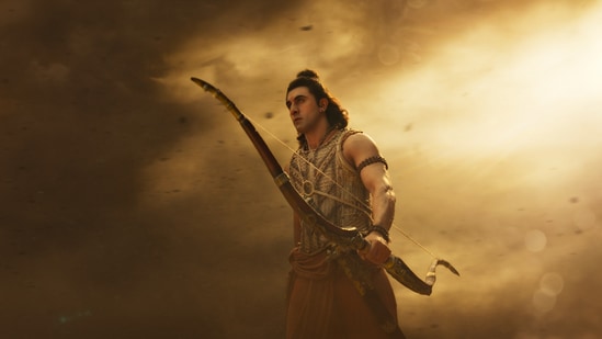Ranbir Kapoor as Lord Rama in the movie.
