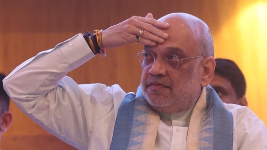 Besides his rally at Chittorgarh, Shah is scheduled to address a public meeting at Vijay Nagar Ground in Alwar.(Anshuman Poyrekar/HT File Photo)