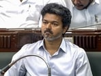 Tamil Nadu CM C Joseph Vijay in the legislative assembly in Chennai.