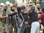 According to police tensions escalated when the group of protestors attempted to intervene in the census training session at Dhanamanjuri Teachers’ Training College and Hindi Teachers’ Training College in Imphal’s Dhanamanjuri University. (PTI)