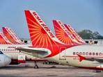 Air India planes parked at the Indira Gandhi International Airport in New Delhi.