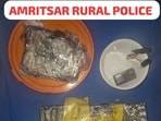 Amritsar rural senior superintendent of police (SSP) Kanwalpreet Singh Chahal said the IED was recovered during intensified checking in the wake of Independence Day. (HT)