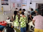 Injured people receive treatment at a hospital following a stampede at the Ashok Dham in Lakhisarai, Bihar, Monday, Aug. 17, 2026.