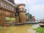 Ganga level rises in Kashi. (Rajesh Kumar/HT Photo)