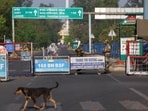 BSF soldiers stand behind barricades at the Attari-Wagah border crossing near Amritsar.