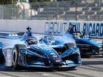 LE CASTELLET, FRANCE - APRIL 21: James Rossiter of Great Britain driving the GEN4 Formula E car does a burnout on the grid during the Formula E GEN4 Launch at Circuit Paul Ricard on April 21, 2026 in Le Castellet, France. (Photo by Simon Galloway/LAT Images) (LAT Images)