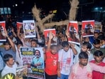 Students and aspirants stage a protest demanding a probe into alleged recruitment exam irregularities conducted by the JPSC and JSSC, in Ranchi, Jharkhand.