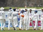 IND vs SL LIVE Score: India's Manav Suthar celebrates with teammates after taking the wicket of Sri Lanka's Lahiru Udara on day three of the first test cricket match IND vs SL LIVE Score: India's Manav Suthar celebrates with teammates after taking the wicket of Sri Lanka's Lahiru Udara on day three of the first test cricket match