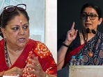 Former Rajasthan chief minister Vasundhara Raje and former Union minister Smriti Irani.