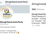 Screengrabs of "Dimagi Naxal Party" X and Instagram account