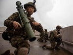 U.S. soldiers taking part in military exercises in South Korea in 2023.