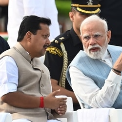 Prime Minister Narendra Modi with  BJP National President Nitin Nabin during  former Prime Minister Atal Bihari Vajpayee's death anniversary at his memorial 'Sadaiv Atal',  in New Delhi, India, on Sunday,