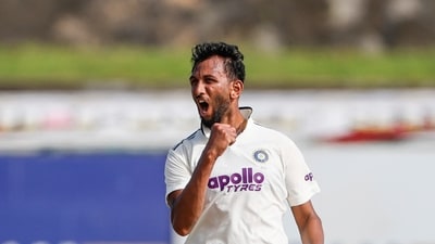 Prasidh Krishna broke the sixth-wicket 146-run stand with the wicket of Niroshan Dickwella. (ANI Pic Service) Prasidh Krishna broke the sixth-wicket 146-run stand with the wicket of Niroshan Dickwella. (ANI Pic Service)