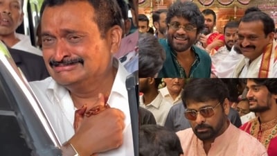 Nagarjuna and Chiranjeevi attended Bandla Ganesh's daughter's wedding. Nagarjuna and Chiranjeevi attended Bandla Ganesh's daughter's wedding.