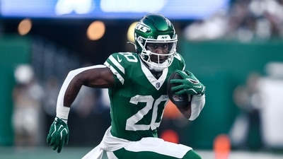 Breece Hall suffered a groin strain during Monday’s practice. (IMAGN IMAGES via Reuters Connect)