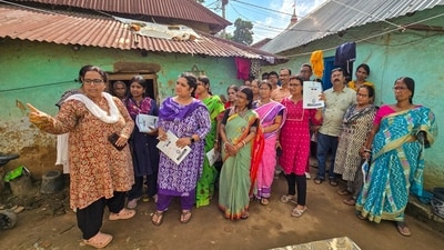 Officials involved in the Census 2027 exercise interact with residents during a door-to-door awareness campaign on self-enumeration, at Suri, in Birbhum district, West Bengal. (PTI) Officials involved in the Census 2027 exercise interact with residents during a door-to-door awareness campaign on self-enumeration, at Suri, in Birbhum district, West Bengal. (PTI)