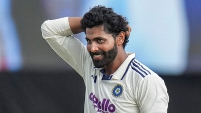 Ravindra Jadeja took three wickets and during the course of the day reached the milestone of 350 Test wickets. (PTI) Ravindra Jadeja took three wickets and during the course of the day reached the milestone of 350 Test wickets. (PTI)