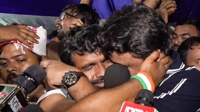 Demonstrators react after cabinet decided to cancel Jharkhand Staff Selection Commission-Combined Graduate Level examination, in Ranchi, Monday, (PTI) Demonstrators react after cabinet decided to cancel Jharkhand Staff Selection Commission-Combined Graduate Level examination, in Ranchi, Monday, (PTI)