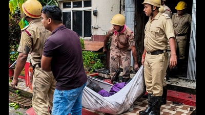 Police and fire brigade officials found the victims’ bodies on staircases and in the corridors. (PTI) Police and fire brigade officials found the victims’ bodies on staircases and in the corridors. (PTI)