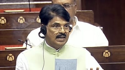 BJP MP and Bar Council of India chairman Manan Kumar Mishra. (Sansad TV)