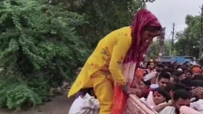 The incident occurred as lakhs of devotees gathered in the temple to offer prayers on the occasion of Shravan Somwar and Nag Panchami. (PTI)
