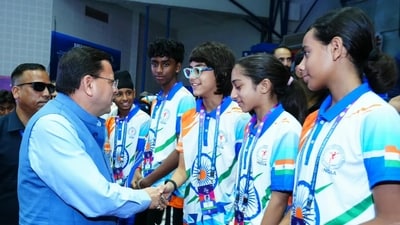 Uttarakhand Chief Minister Pushkar Singh Dhami inaugurates the Asian Open Short Track Speed Skating Trophy 2026 in Dehradun on Monday. Uttarakhand Chief Minister Pushkar Singh Dhami inaugurates the Asian Open Short Track Speed Skating Trophy 2026 in Dehradun on Monday.