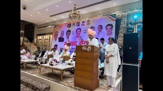 An organisational meeting of the Congress in Rohtak on Monday.