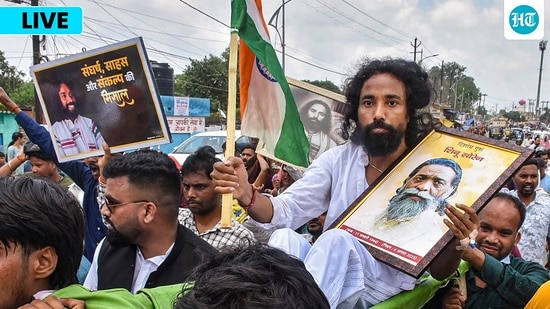Student leader Devendra Nath Mahto being carried during a march towards Jharkhand Assembly amid a protest over alleged irregularities in the 14th JPSC examination, JSSC-CGL and other recruitment tests. Student leader Devendra Nath Mahto being carried during a march towards Jharkhand Assembly amid a protest over alleged irregularities in the 14th JPSC examination, JSSC-CGL and other recruitment tests.