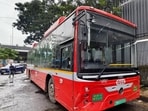 According to the BEST’s preliminary report, the bus suddenly moved forward when the driver released the handbrake, hitting six vehicles parked ahead (Raju Shinde/HT Photo)
