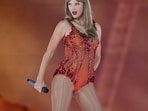 Taylor Swift performs at the Paris Le Defense Arena during her Eras Tour concert in 2024. (AP Photo/Lewis Joly, File)