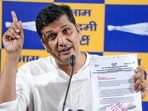 AAP Delhi President Saurabh Bharadwaj addresses a press conference, in New Delhi, Sunday, Aug. 9, 2026. 