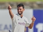 IND vs SL Live Score 1st Test Day 4: Prasidh Krishna celebrates the dismissal of Sri Lanka's Kamindu Mendis. 
