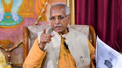 Ram Mandir Trust general secretary Champat Rai gets clean chit in Ayodhya temple fund theft case. (PTI/File) Ram Mandir Trust general secretary Champat Rai gets clean chit in Ayodhya temple fund theft case. (PTI/File)