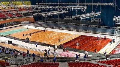 The BWF World Championships got underway at Delhi’s Indira Gandhi Indoor Stadium on Monday, (Photo: Kamal Kishore/PTI) The BWF World Championships got underway at Delhi’s Indira Gandhi Indoor Stadium on Monday, (Photo: Kamal Kishore/PTI)