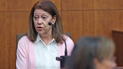 Lindsay Clancy's mother, Paula Musgrove, testifies at her daughter's trial in Plymouth Superior Court, Plymouth, Massachusetts, U.S., August 17, 2026. (via REUTERS)