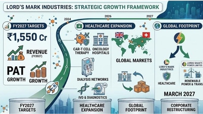 Plans to demerge its renewable energy division, launch CAR-T therapy in India, and establish an oncology hospital network. The company is expanding internationally with new UK and Swiss subsidiaries for diagnostic supplies. (Lord's Mark Industries) Plans to demerge its renewable energy division, launch CAR-T therapy in India, and establish an oncology hospital network. The company is expanding internationally with new UK and Swiss subsidiaries for diagnostic supplies. (Lord's Mark Industries)