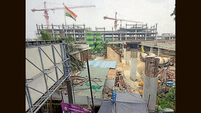 The redevelopment project, launched in February 2023, was first given an April 2026 deadline before being extended to December and now to June 2027. (Gurpreet Singh/ht) The redevelopment project, launched in February 2023, was first given an April 2026 deadline before being extended to December and now to June 2027. (Gurpreet Singh/ht)