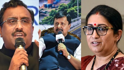 Ram Madhav, Nitin Nabin and Smriti Irani (L to R) (PTI/X)
