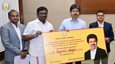 The initiative was launched by Tamil Nadu chief minister C Joseph Vijay at the secretariat in Chennai. (X/@CMOTamilnadu) The initiative was launched by Tamil Nadu chief minister C Joseph Vijay at the secretariat in Chennai. (X/@CMOTamilnadu)