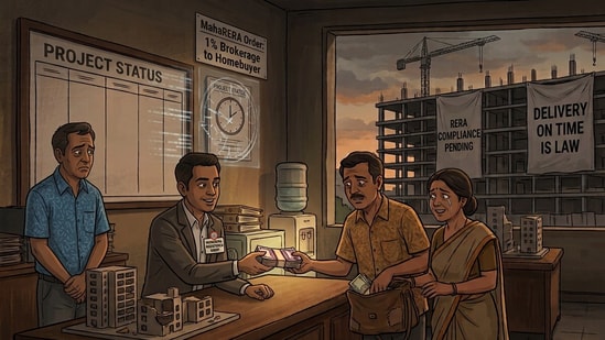 MahaRERA has held that a registered real estate agent must honour his written commitment to share 1% of the brokerage with the homebuyer. (Picture for representational purposes only) (Gemini Generated Photo )