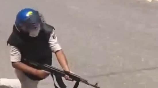 The constable who allegedly fired the rifle in Siwan has already been suspended. (X video grab)
