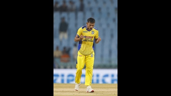 Shubham Gautam celebrates a wicket in Lucknow (Sourced)