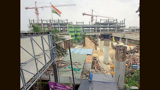 The redevelopment project, launched in February 2023, was first given an April 2026 deadline before being extended to December and now to June 2027. (Gurpreet Singh/ht)