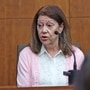 Lindsay Clancy's mother, Paula Musgrove, testifies at her daughter's trial in Plymouth Superior Court, Plymouth, Massachusetts, U.S., August 17, 2026.