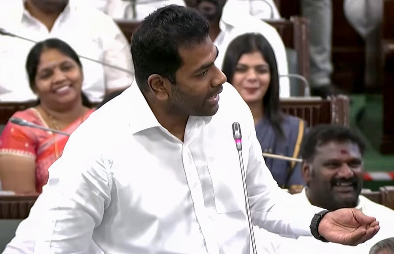 TVK minister Aadhav Arjuna said that a detailed White Paper on this matter would clarify everything. (State Assembly/ANI Video Grab) TVK minister Aadhav Arjuna said that a detailed White Paper on this matter would clarify everything. (State Assembly/ANI Video Grab)
