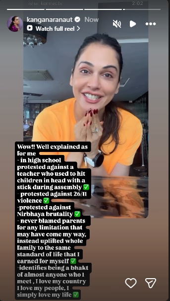 Kangana via Instagram Stories.