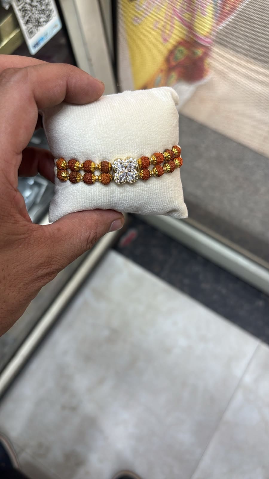 Rudraksha rakhis for stress relief, blood pressure regulation, and improved nervous system function. Price:  ₹250-350