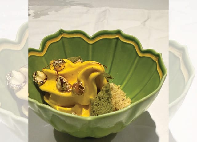 The saffron soft serve ice cream at Raga. The saffron soft serve ice cream at Raga.