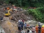 Authorities also suspended movement on the Shimla-Kalka heritage railway line following a landslide at Koti, near Jabli, in the Solan district. (HT Photo for representation)