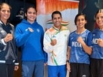Coach Chhote Lal Yadav with Indian boxers (Sourced Pics)